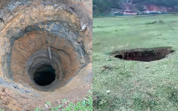 A deep “death pit” that can’t see the bottom suddenly appears in the field, people are scared