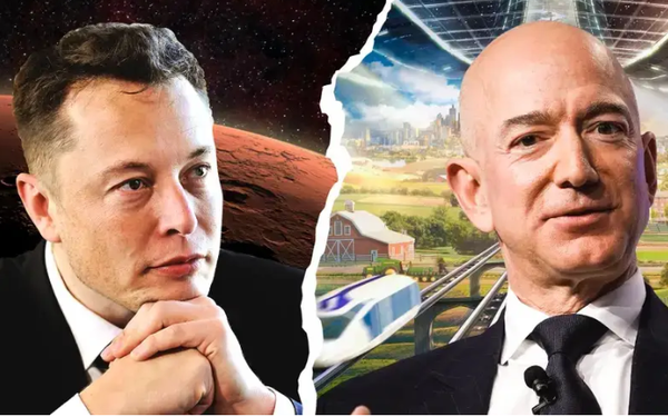 Elon Musk (bên trái) và Jefff Bezos (bên phải)