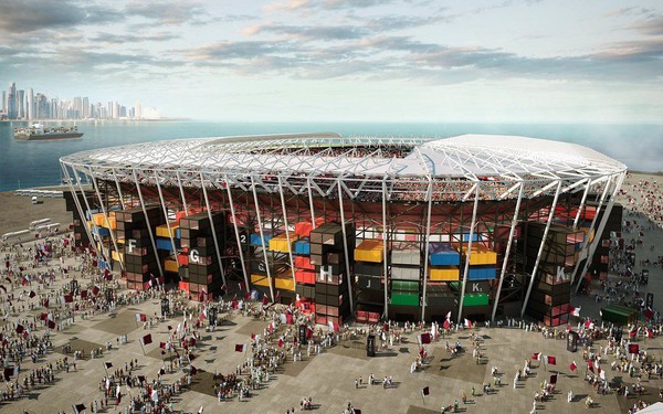 Ras Abu Aboud - một trong những sân vận động tạm taok Qatar sẽ được tháo dỡ sau World Cup 2022.