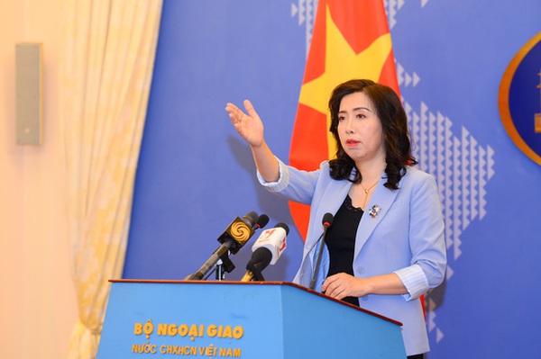 Người phát ngôn Bộ Ngoại giao Lê Thị Thu Hằng trong cuộc họp báo ngày 22-9 - Ảnh: HÀ QUÂN Người phát ngôn Bộ Ngoại giao Lê Thị Thu Hằng trong cuộc họp báo ngày 22-9 - Ảnh: HÀ QUÂN