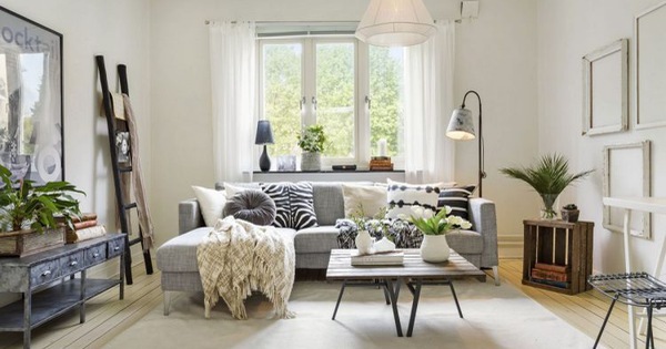 Căn hộ 50m2 được thiết kế với tông màu trắng đem lại sự sang trọng, hiện đại đến bất ngờ