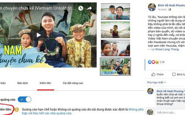 Khoai Lang Thang bị Youtube tắt trạng thái kiếm tiền, chia sẻ buồn rầu vì làm nội dung tử tế nhưng lại bị hạn chế người xem
