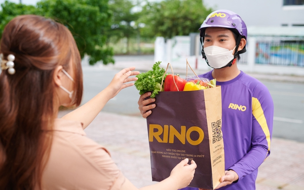 Tân binh Rino với ứng dụng siêu thị online giao hàng trong 10 phút