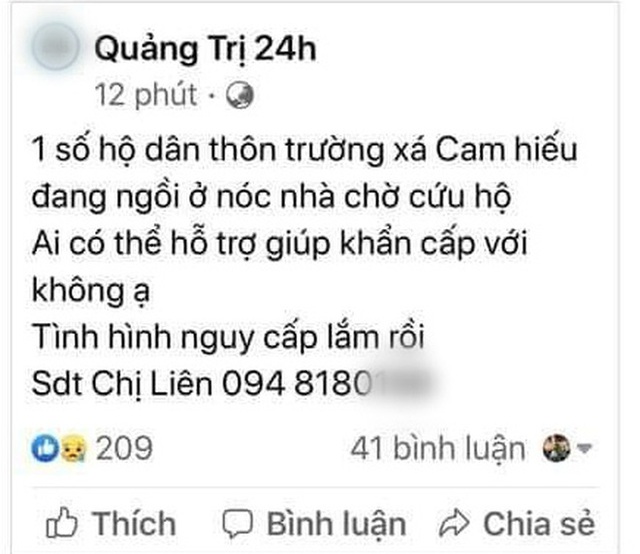 Nhiều người dân Quảng Trị đồng loạt lên mạng kêu cứu khi lũ bất ngờ lên nhanh trong đêm - Ảnh 12.