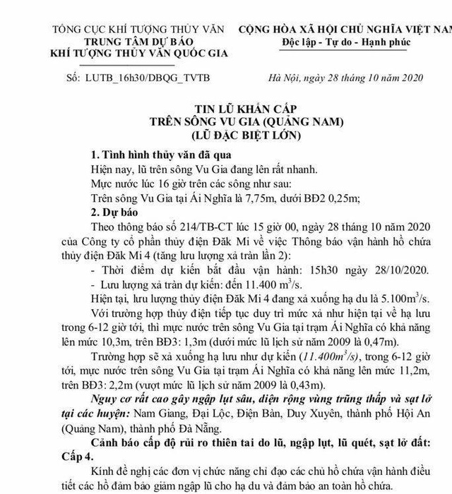  NÓNG: Thủy điện Đak Mi 4 xả lũ đến 11.400 m3/giây, Quảng Nam đối diện lũ lịch sử  - Ảnh 3.