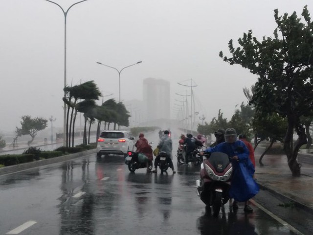 Bão đổ bộ vào Khánh Hòa, TP Nha Trang mưa to, gió lớn, nhiều nơi mất điện - Ảnh 4.