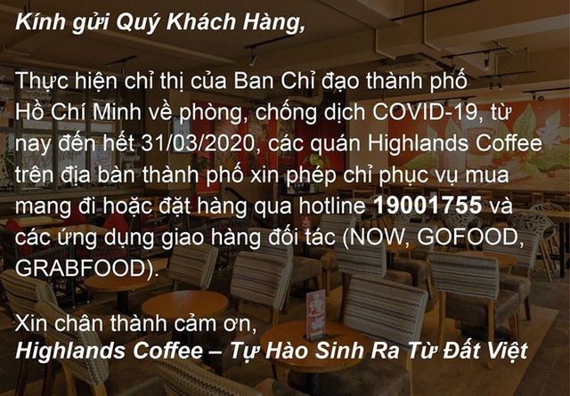  Highlands Coffee, Starbucks và The Coffee House ngưng phục vụ tại quán phòng dịch Covid-19 - Ảnh 1.