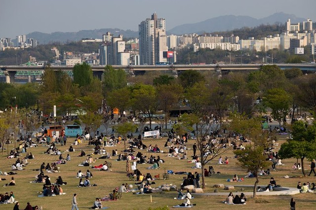 Thế giới ngưỡng mộ nhìn Hàn Quốc giảm từ 900 ca mắc Covid-19 mới trong ngày xuống còn 18, người dân nô nức đi cafe, picnic sau hàng tháng trời phải ở trong nhà - Ảnh 1.