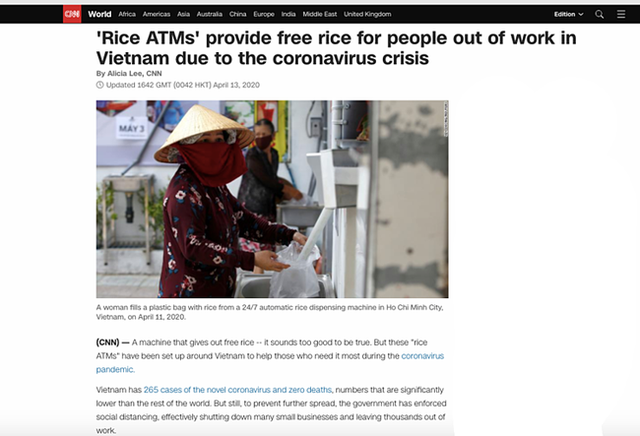  “ATM gạo” của Việt Nam xuất hiện trên một loạt các trang tin quốc tế, thu hút sự quan tâm đặc biệt - Ảnh 1.