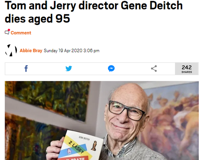  Cha đẻ của series phim hoạt hình đình đám Tom & Jerry qua đời tại nhà riêng ở tuổi 95 - Ảnh 1.