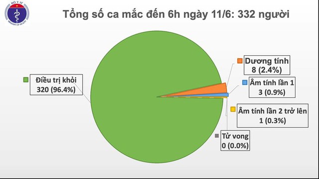 Sáng 11/6, Việt Nam chỉ còn 8 bệnh nhân Covid-19 dương tính - Ảnh 1.