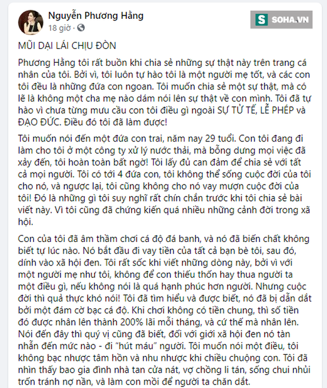 Bà chủ Đại Nam, vợ ông Dũng Lò Vôi công bố sự thật đau lòng: Con trai cá độ, dính vào xã hội đen - Ảnh 1.