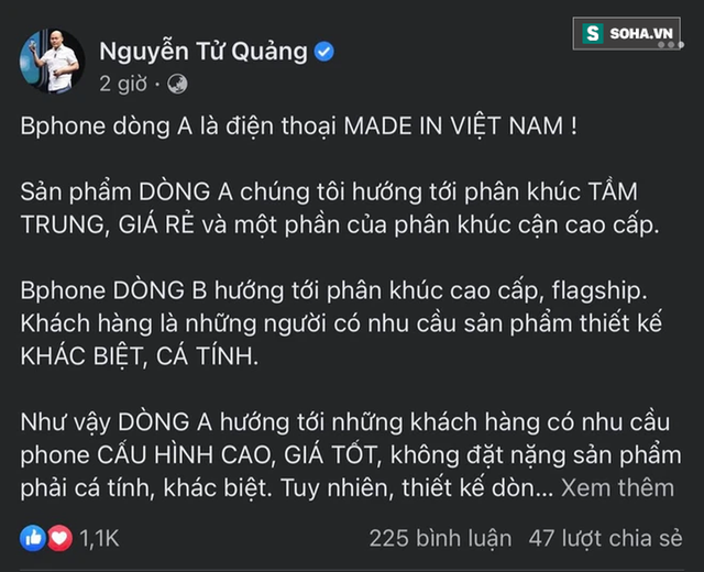  CEO Nguyễn Tử Quảng tiết lộ phương thức đặc biệt giúp Bphone có mức giá siêu tốt - Ảnh 1.