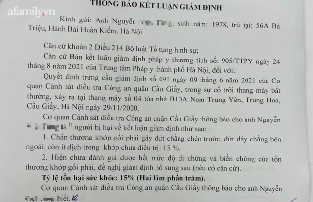 Vụ rơi thang máy khiến gia đình 11 người gặp nạn ở Hà Nội: Nạn nhân ám ảnh phải chuyển nơi ở khác - Ảnh 6.