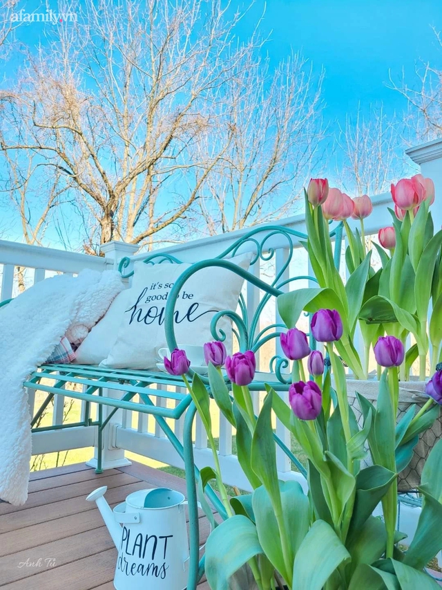 Ngắm ngôi nhà theo phong cách vintage, sân vườn bát ngát hoa đẹp như tranh vẽ của mẹ Việt ở Mỹ  - Ảnh 12.