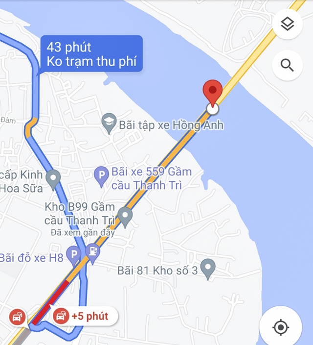  [Ảnh] Cầu Thanh Trì ùn tắc hơn 10km nhiều tiếng đồng hồ sau vụ xe container lật nghiêng - Ảnh 9.