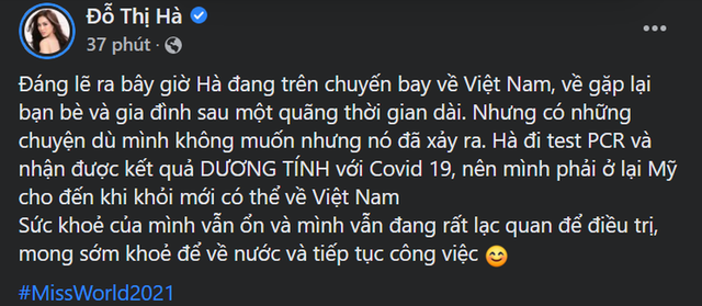  Hoa hậu Đỗ Thị Hà dương tính Covid-19, phải hủy chuyến bay về Việt Nam - Ảnh 2.
