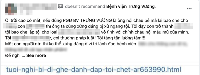  Bệnh viện Trưng Vương lên tiếng sau tin đồn Phó Giám đốc là ông nội bé gái 8 tuổi bị bạo hành - Ảnh 3.