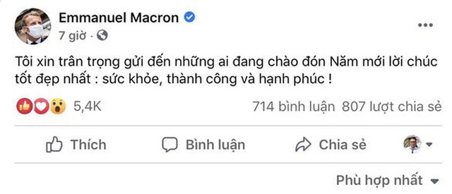 Thông điệp chúc tết bằng tiếng Việt của Tổng thống Pháp nhận “bão like”  - Ảnh 1.