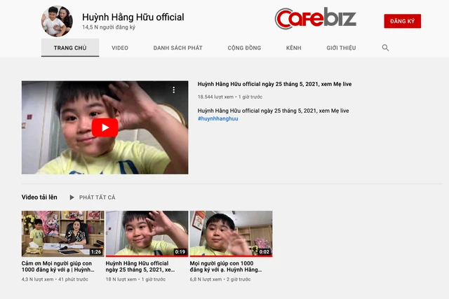 Sở hữu video chỉ vỏn vẹn 2 lần vẫy tay, kênh YouTube của con trai út bà Phương Hằng tăng subscribers chóng mặt - Ảnh 1.