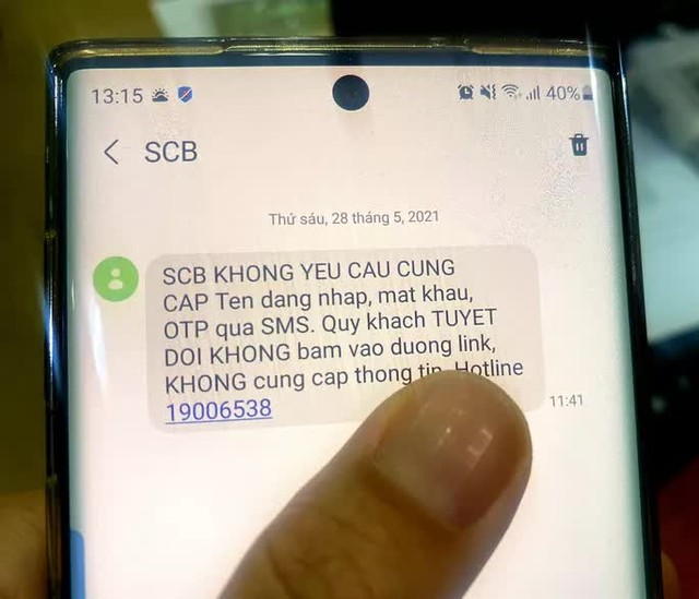  Đến lượt SCB, VIB cảnh báo tin nhắn mạo danh ngân hàng để lừa đảo  - Ảnh 1.