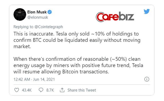 Elon Musk lại vừa kéo giá Bitcoin lên gần 40.000 USD chỉ sau 1 dòng tweet - Ảnh 1.