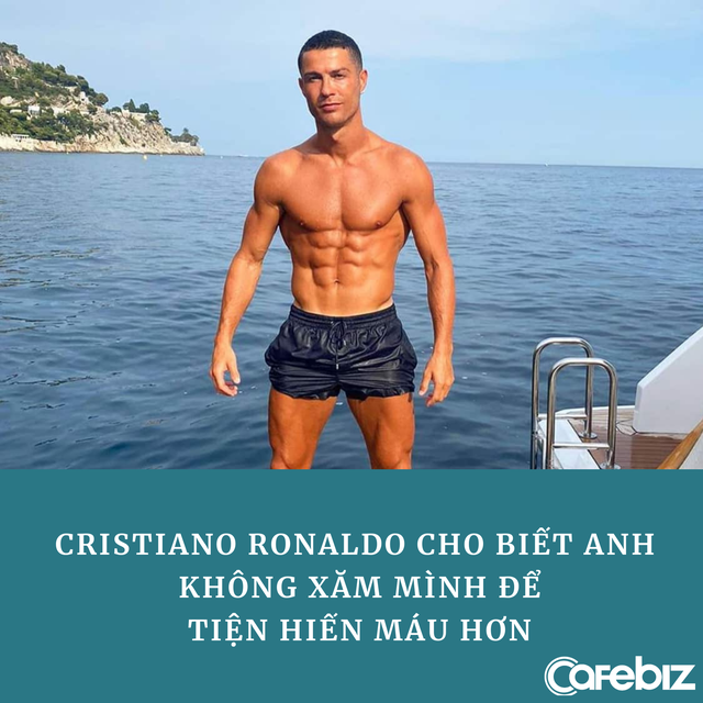 Siêu sao Cristiano Ronaldo: Không uống nước ngọt vì 6 múi và tỷ lệ mỡ hoàn hảo, không xăm mình để tiện hiến máu hơn - Ảnh 2.