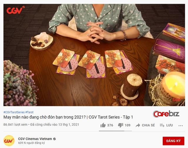 Rạp chiếu phim nằm im bất động, CGV Việt Nam chuyển sang làm YouTube: Từ bói bài tarot đến review ẩm thực, DIY đủ cả - Ảnh 1.