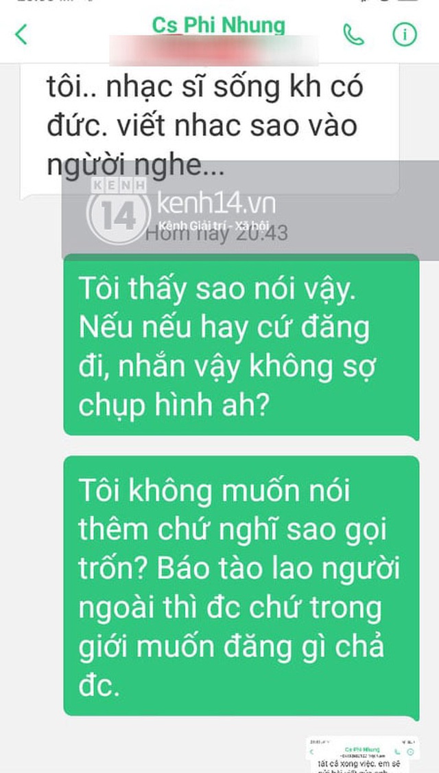  Độc quyền: Nhạc sĩ Chim Trắng Mồ Côi tung tin nhắn chứng minh bị Phi Nhung uy hiếp, kể ngọn nguồn và lời xin lỗi bất ngờ sau đó - Ảnh 2.