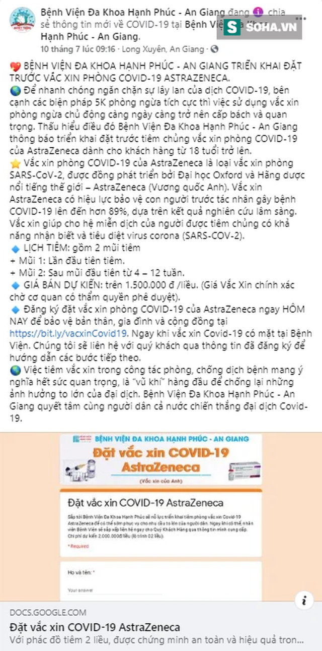  Ai đứng sau bệnh viện tư nhân đầu tiên tại An Giang nhận tiêm vắc-xin COVID-19 giá 1,5 triệu đồng/liều? - Ảnh 2.