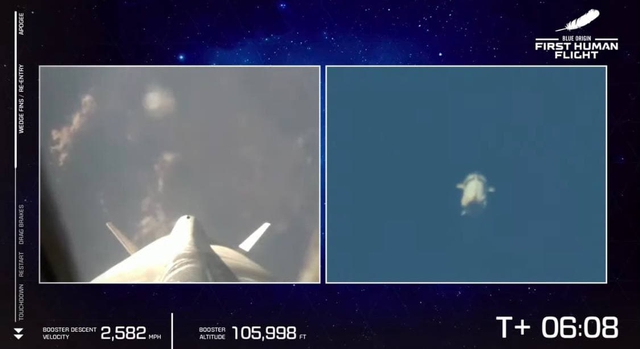 [Video] Nín thở xem Jeff Bezos vừa hoàn thành chuyến bay 11 phút vào không gian - Ảnh 2.