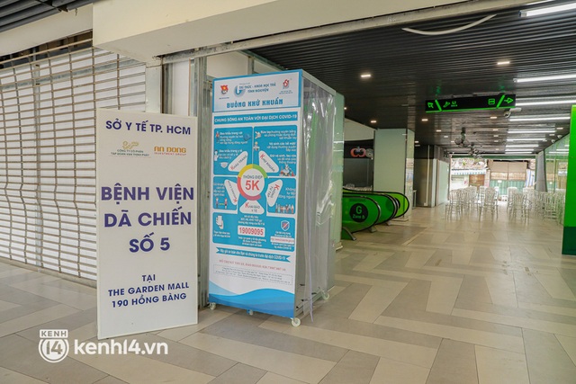  Cận cảnh bệnh viện dã chiến số 5 tại Thuận Kiều Plaza trước ngày hoạt động - Ảnh 1.