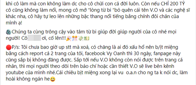 Vy Oanh tiếp tục tuyên bố sốc: Sẽ cho người tố mình nổ, từ thiện ảo 400 tỷ đồng - Ảnh 2.