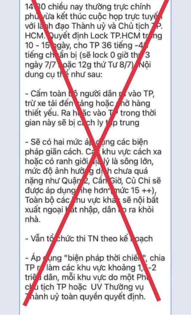 TP Hồ Chí Minh bác bỏ thông tin lan truyền lock TP.HCM trong 10-15 ngày - Ảnh 1.