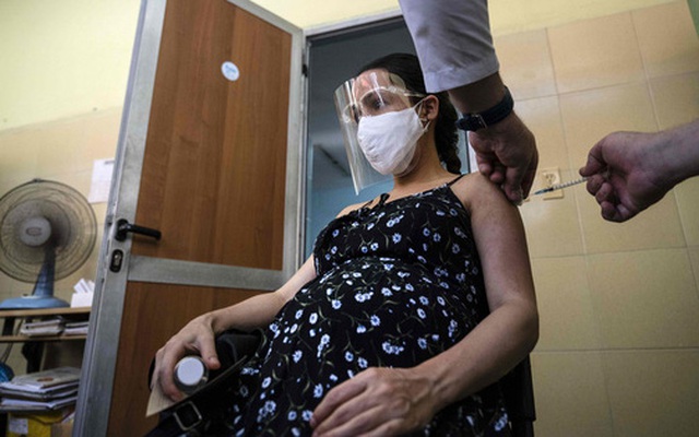 Một phụ nữ mang thai được tiêm vắc xin Abdala của Cuba tại một phòng khám ở Havana vào tuần trước. Ảnh: Ramon Espinosa / AP