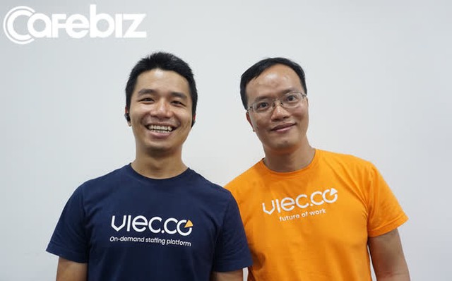 Hai Nhà sáng lập của startup Viec.co Phan Xuân Cảnh - CEO (trái) và Nguyễn Sơn Tùng - CTO.