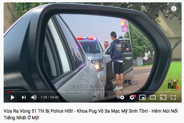 Chuyện gì vậy: Rời khỏi Vùng cấm 51 của Mỹ, Khoa Pug liền bị cảnh sát bắt, tài xế còn suýt bị... bỏ tù - Ảnh 1. Chuyện gì vậy: Rời khỏi Vùng cấm 51 của Mỹ, Khoa Pug liền bị cảnh sát bắt, tài xế còn suýt bị... bỏ tù - Ảnh 1.