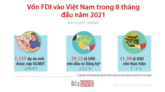 Hơn 19 tỷ USD vốn FDI vào Việt Nam sau 8 tháng, điểm nhấn Singapore và Hàn Quốc - Ảnh 1.