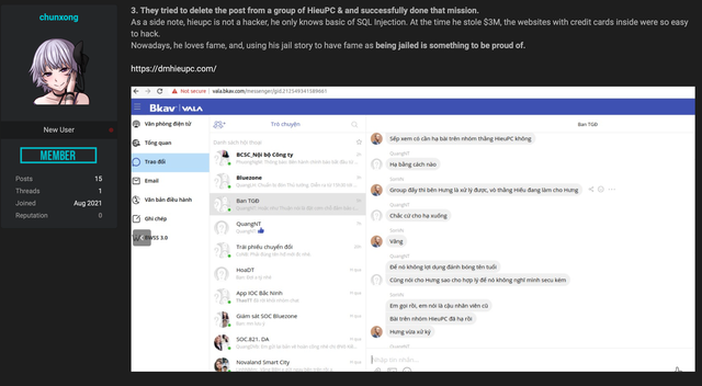 Diễn biến mới vụ mã nguồn nhiều sản phẩm Bkav bị rao bán: Hacker phản bác nói không phải nhân viên cũ, dữ liệu không cũ, tiết lộ luôn hàng loạt tin nhắn nội bộ công ty - Ảnh 2.
