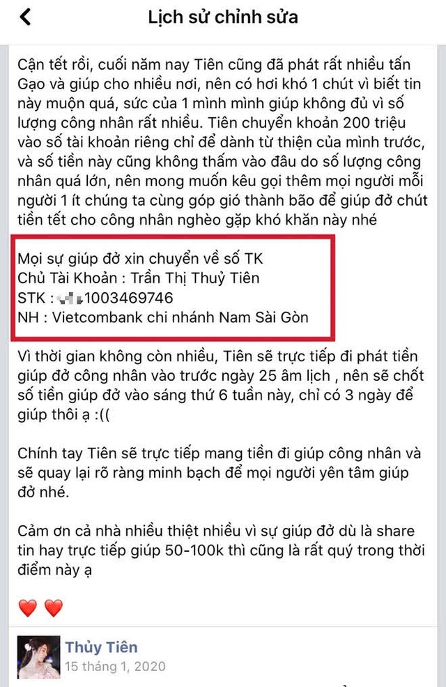 Netizen soi Thuỷ Tiên sử dụng 3 số tài khoản ngân hàng kêu gọi từ thiện nhưng chỉ sao kê 1, thực hư là gì? - Ảnh 2.