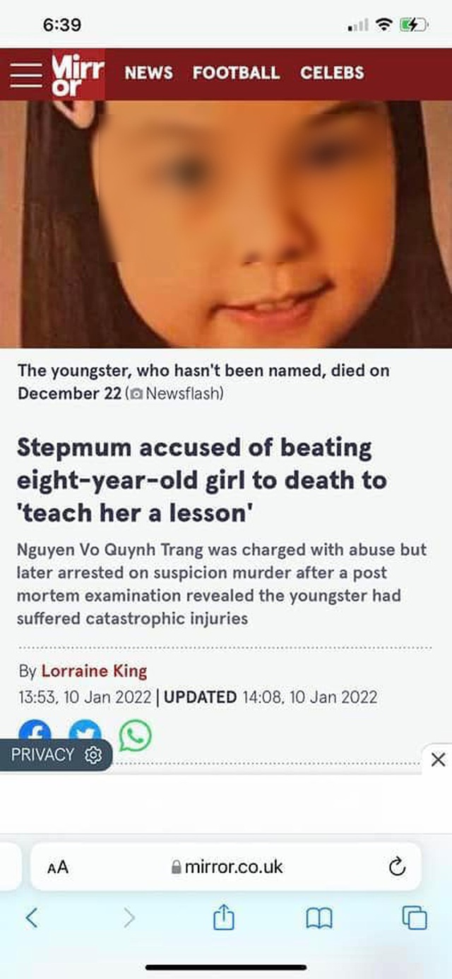  Báo quốc tế đưa tin vụ bé gái 8 tuổi, dư luận phẫn nộ đặt dấu hỏi về vai trò người bố - Ảnh 3.