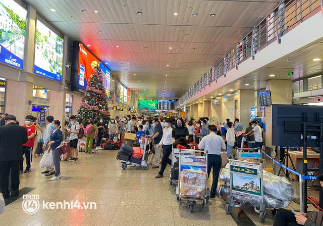 Ảnh, clip: Sân bay Tân Sơn Nhất nhộn nhịp người về quê đón Tết, hành khách rồng rắn xếp hàng dài check in - Ảnh 6.