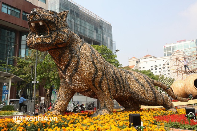 Ảnh: Cận cảnh những chú hổ đầy khí chất trên đường hoa Nguyễn Huệ Tết Nhâm Dần 2022 - Ảnh 3.