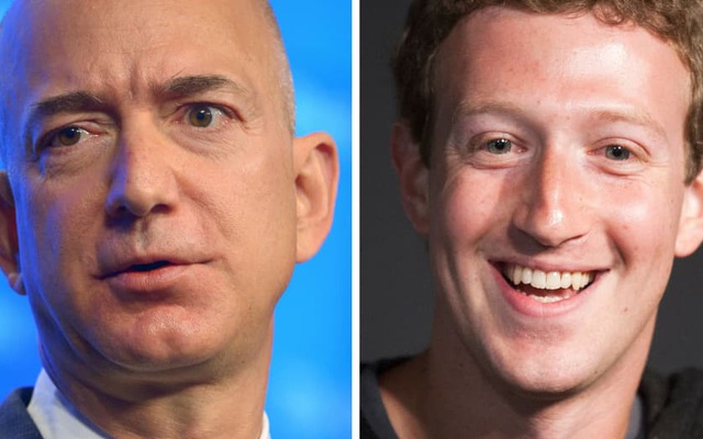 Người sáng lập Amazon, Jeff Bezos và Giám đốc điều hành Facebook, Mark Zuckerberg.