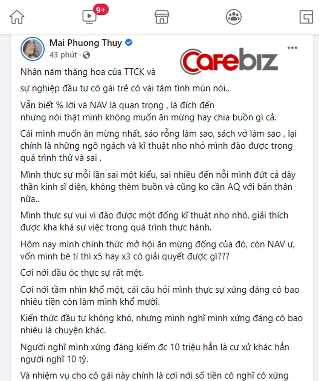 Mai Phương Thúy tổng kết năm 2021: Tự nhận vốn đầu tư bé ti, NAV danh mục X3, X5 không đem lại nhiều vui bằng điều nhỏ bé này - Ảnh 1.