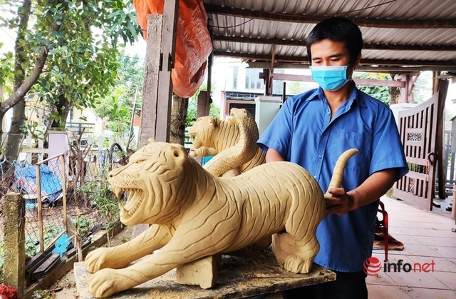 Nghệ nhân làng gốm hơn 500 tuổi ở Hội An say sưa tạo hình ông hổ chào Tết Nhâm Dần 2022 - Ảnh 8.