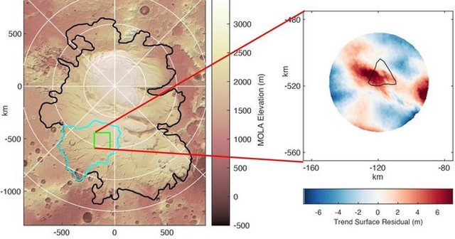 Dữ liệu từ cực Nam của Sao Hỏa một lần nữa xác nhận sự tồn tại của các hồ nước ngầm - Ảnh: UNIVERSITY OF CAMBRIDGE