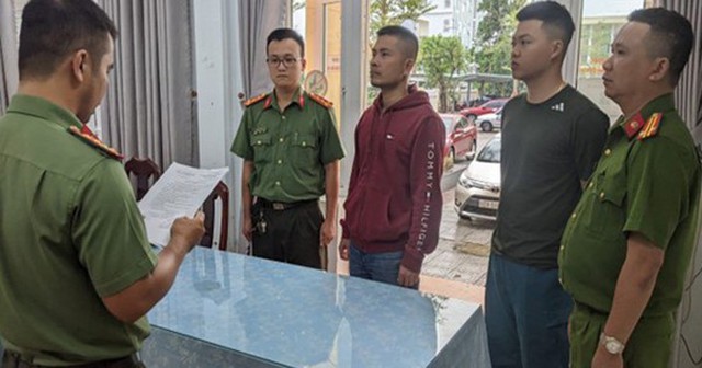 Thực hiện lệnh bắt bị can để tạm giam đối với Trần Đình Quảng. Ảnh: Công an tỉnh Quảng Nam