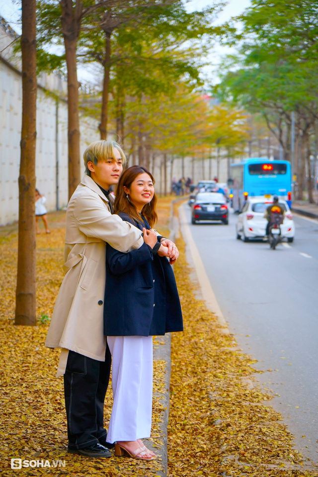 Giới trẻ thích thú check in hàng cây lá vàng đẹp như phim Hàn Quốc ở Hà Nội - Ảnh 9.