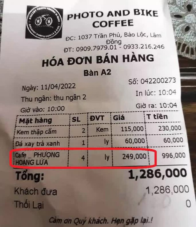 Chủ quán nói gì khi bị tố bán ly cà phê đắt nhất Việt Nam? - Ảnh 1. Chủ quán nói gì khi bị tố bán ly cà phê đắt nhất Việt Nam? - Ảnh 1.